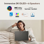 ASUS ZENBOOK S 16, 16" 3K OLED TOUCH SCREEN,AMD RYZEN AI 9 HX 370,COPILOT+ PC (32GB RAM/1 TB SSD/RADEON 890M IGPU/M365 BASIC (1YEAR)*/WINDOWS 11/OFFICE 2024/ZUMAIA GRAY/1.2 KG),UM5606WA - RJ3310WS - SWIFT PERIPHERALS1092514
