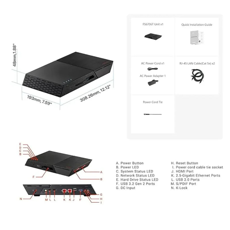 Asustor Flashstor 6 FS6706T 6 Bay M.2 NVMe SSD NAS - SWIFT PERIPHERALSFS6706T
