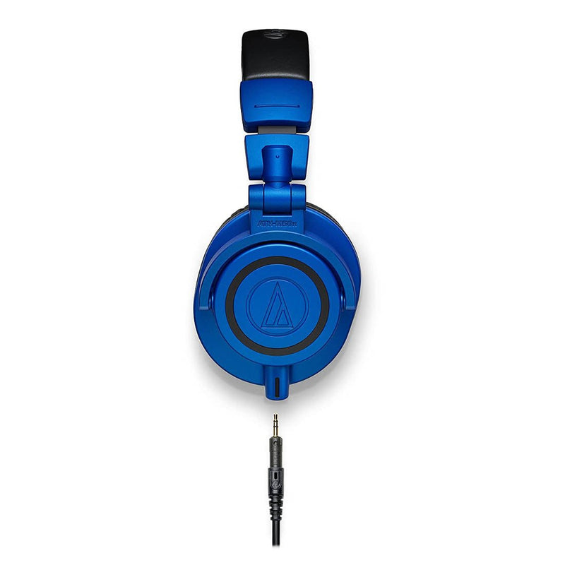 Audio - Technica ATH - M50x Over - Ear Wired Headphone with 45mm Neodymium Driver - Blue - SWIFT PERIPHERALSATH-M50x-BB