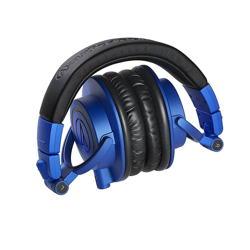 Audio - Technica ATH - M50x Over - Ear Wired Headphone with 45mm Neodymium Driver - Blue - SWIFT PERIPHERALSATH-M50x-BB
