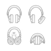 Audio - Technica ATH - M50x Over - Ear Wired Headphone with 45mm Neodymium Driver - Blue - SWIFT PERIPHERALSATH-M50x-BB