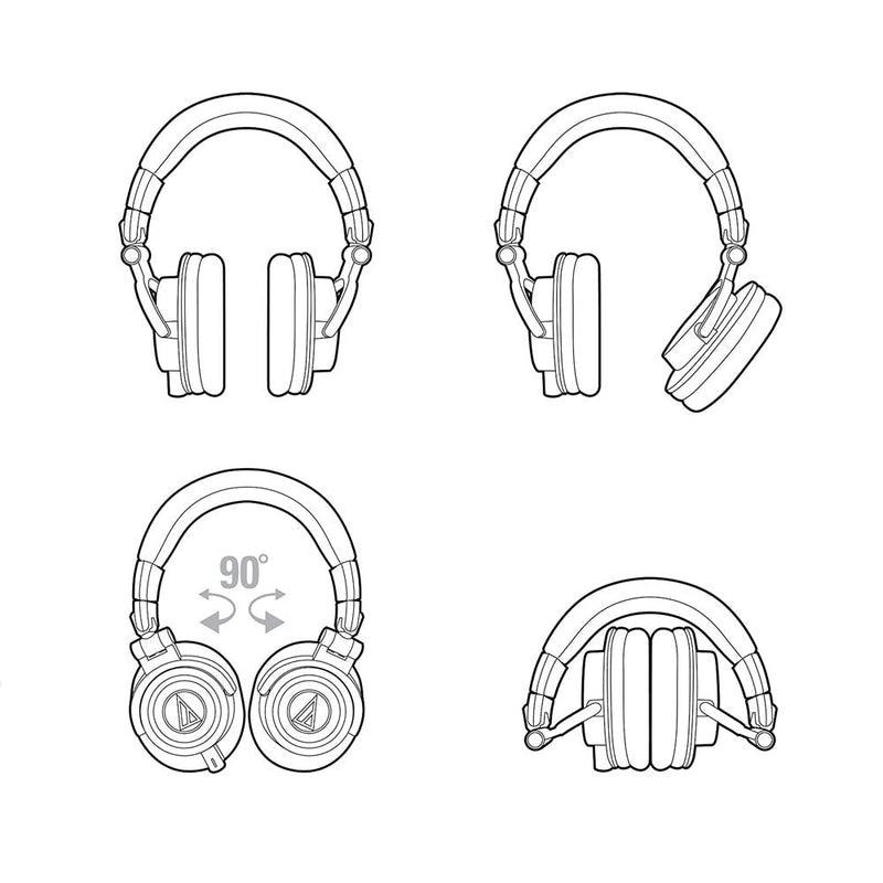 Audio - Technica ATH - M50x Over - Ear Wired Headphone with 45mm Neodymium Driver - Blue - SWIFT PERIPHERALSATH-M50x-BB