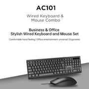 AULA AC101 WIRED KEYBOARD AND MOUSE COMBO | BLACK - SWIFT PERIPHERALS1092468