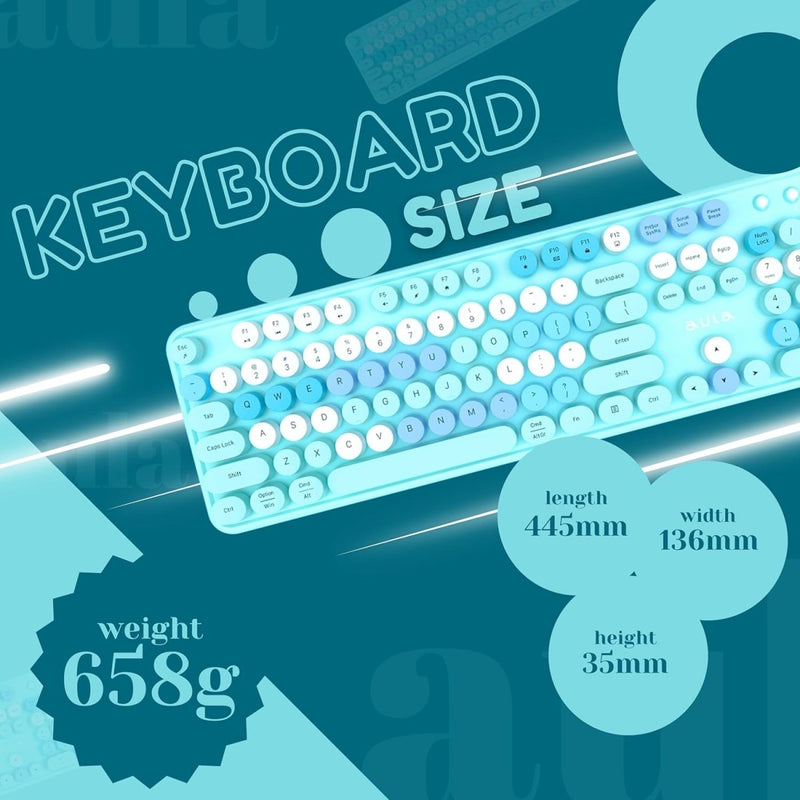 AULA AC306 WIRELESS KEYBOARD MIX BLUE - SWIFT PERIPHERALS1092469