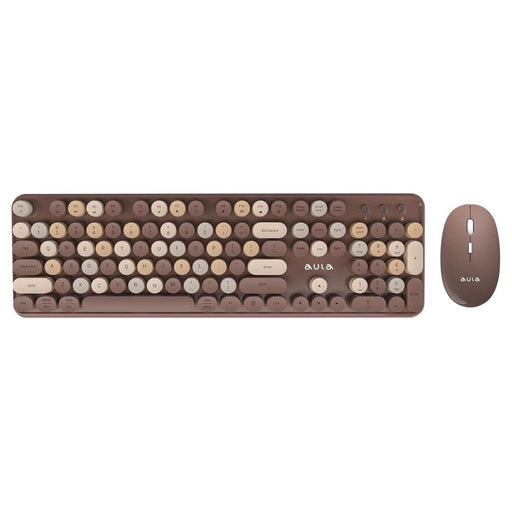 AULA AC306 WIRELESS KEYBOARD WITH RETRO KEYS ,MIX BROWN - SWIFT PERIPHERALS1092470