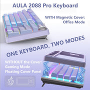 AULA F2088PRO FULL SIZE USB WIRED MECHANICAL GAMING KEYBOARD WITH MEDIA KNOB | RGB RAINBOW BACKLIT, REMOVABLE UPPER COVER, 108 PROGRAMMABLE KEYS KEYBOARDS FOR MAC/WINDOWS | PURPLE, RED SWITCHES - SWIFT PERIPHERALSF2088ProPr