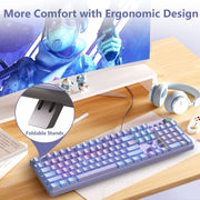 AULA F2088PRO FULL SIZE USB WIRED MECHANICAL GAMING KEYBOARD WITH MEDIA KNOB | RGB RAINBOW BACKLIT, REMOVABLE UPPER COVER, 108 PROGRAMMABLE KEYS KEYBOARDS FOR MAC/WINDOWS | PURPLE, RED SWITCHES - SWIFT PERIPHERALSF2088ProPr