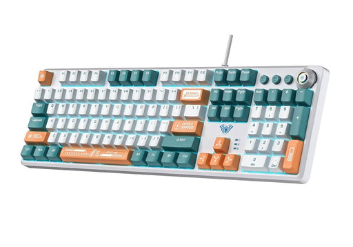 AULA F2088PRO WHITE ORANGE BLUE MECHANICAL GAMING KEYBOARD - SWIFT PERIPHERALSAula0027