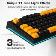 AULA F3032 WIRED RGB BACKLIGHT MECHANICAL GAMING KEYBOARD | 87 KEYS COMPACT, UNIQUE 11 SIDE LIGHT, 60 MILLION KEYSTROKE, DETACHABLE WIRED COMPUTER KEYBOARDS FOR WINDOWS PC | ORANGE + BLACK, RED SWITCH - SWIFT PERIPHERALSF3032OBRd