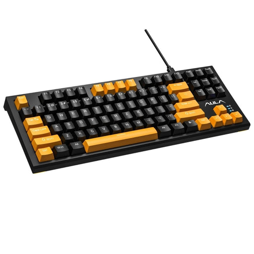 AULA F3032 WIRED RGB BACKLIGHT MECHANICAL GAMING KEYBOARD | 87 KEYS COMPACT, UNIQUE 11 SIDE LIGHT, 60 MILLION KEYSTROKE, DETACHABLE WIRED COMPUTER KEYBOARDS FOR WINDOWS PC | ORANGE + BLACK, RED SWITCH - SWIFT PERIPHERALSF3032OBRd
