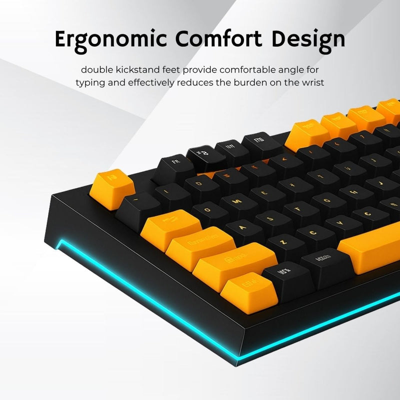 AULA F3032 WIRED RGB BACKLIGHT MECHANICAL GAMING KEYBOARD | 87 KEYS COMPACT, UNIQUE 11 SIDE LIGHT, 60 MILLION KEYSTROKE, DETACHABLE WIRED COMPUTER KEYBOARDS FOR WINDOWS PC | ORANGE + BLACK, RED SWITCH - SWIFT PERIPHERALSF3032OBRd