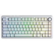AULA F75 75% SIDE ENGRAVED TRI MODE TKL 80 KEYS WIRELESS MECHANICAL GAMING KEYBOARD WITH KNOB | 4000MAH BATTERY, SOUTH - FACING RGB BACKLIT PRE - LUBED HOT SWAPPABLE | WHITE CONTOUR - STAR VECTOR SWITCHES - SWIFT PERIPHERALSF75WCS