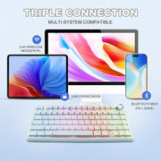AULA F75 75% SIDE ENGRAVED TRI MODE TKL 80 KEYS WIRELESS MECHANICAL GAMING KEYBOARD WITH KNOB | 4000MAH BATTERY, SOUTH - FACING RGB BACKLIT PRE - LUBED HOT SWAPPABLE | WHITE CONTOUR - STAR VECTOR SWITCHES - SWIFT PERIPHERALSF75WCS