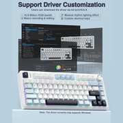 AULA F75 75% WIRELESS MECHANICAL KEYBOARD | HOT SWAPPABLE | PRE - LUBED LINEAR SWITCHES | RGB BACKLIT | 2.4GHZ/TYPE - C/BLUETOOTH GAMING KEYBOARD (ICE BLUE, ICE VEIN SWITCH) - SWIFT PERIPHERALSF75IUV