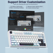 AULA F75 75% WIRELESS MECHANICAL KEYBOARD | HOT SWAPPABLE | PRE - LUBED LINEAR SWITCHES | RGB BACKLIT | 2.4GHZ/TYPE - C/BLUETOOTH GAMING KEYBOARD (ICE BLUE, REAPER SWITCH) - SWIFT PERIPHERALSF75IUR