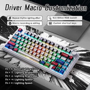 AULA F75 75% WIRELESS RGB BACKLIT TRI - MODE GAMING MECHANICAL KEYBOARD WITH KNOB | 80 KEYS COMPACT KEYBOARD, PRE - LUBED GASKET HOT - SWAPPABLE | BLUETOOTH/2.4GHZ/TYPE - C | COMIC KEYCAP - REAPER SWITCHES - SWIFT PERIPHERALSF75CKR