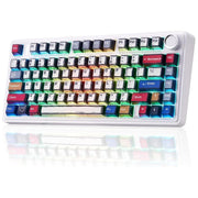 AULA F75 75% WIRELESS RGB BACKLIT TRI - MODE GAMING MECHANICAL KEYBOARD WITH KNOB | 80 KEYS COMPACT KEYBOARD, PRE - LUBED GASKET HOT - SWAPPABLE | BLUETOOTH/2.4GHZ/TYPE - C | COMIC KEYCAP - REAPER SWITCHES - SWIFT PERIPHERALSF75CKR