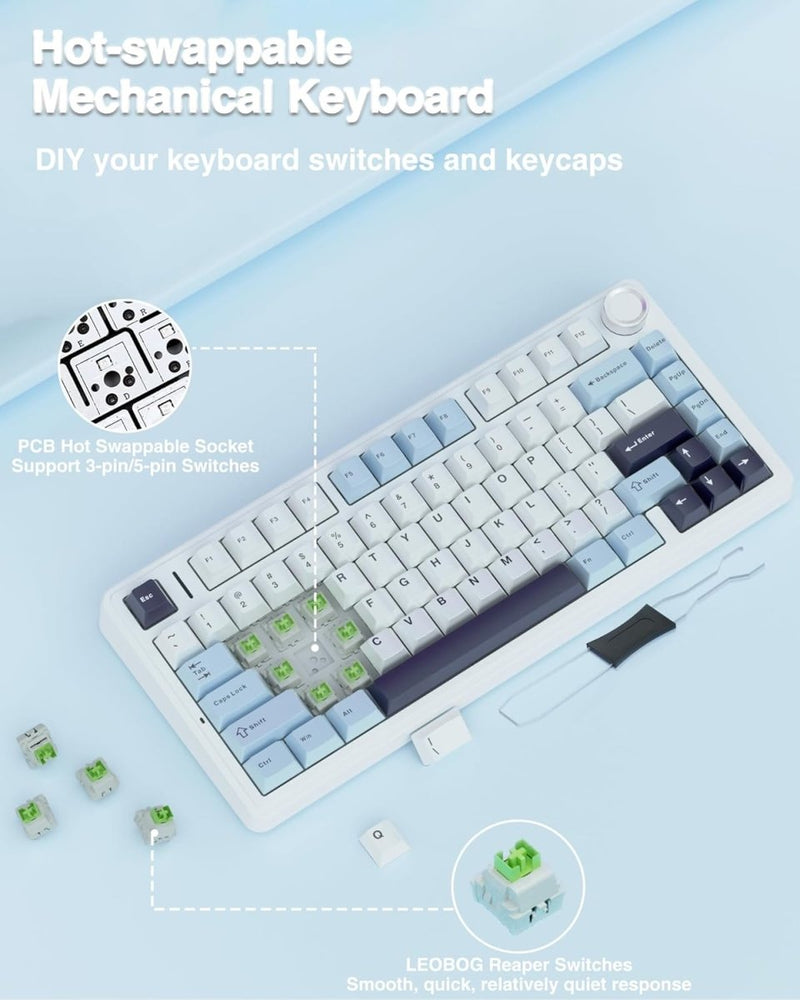 AULA F75 ICE BLUE REAPER SWITCH MECHANICAL GAMING KEYBOARD - SWIFT PERIPHERALS1092444