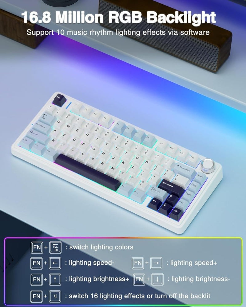 AULA F75 ICE BLUE REAPER SWITCH MECHANICAL GAMING KEYBOARD - SWIFT PERIPHERALS1092444