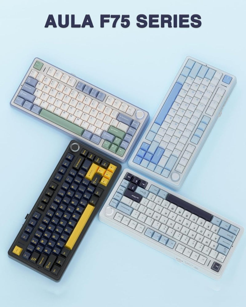 AULA F75 SEA BLUE GRAYWOOD SWITCH MECHANICAL GAMING KEYBOARD - SWIFT PERIPHERALS1092447