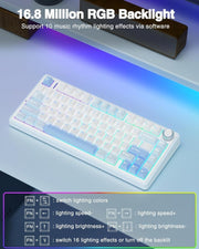 AULA F75 SEA BLUE GRAYWOOD SWITCH MECHANICAL GAMING KEYBOARD - SWIFT PERIPHERALS1092447