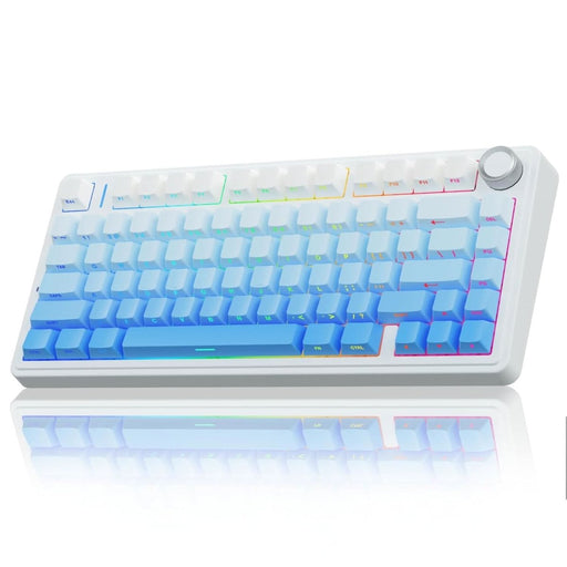AULA F75 SIDE ENGRAVED MECHANICAL KEYBOARD WHITE + GRADIENT BLUE STAR VECTOR SWITCH - SWIFT PERIPHERALS1094002
