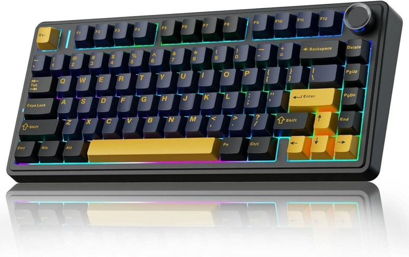 AULA F75 THUNDER BLACK GRAYWOOD SWITCH MECHANICAL GAMING KEYBOARD - SWIFT PERIPHERALS1094024
