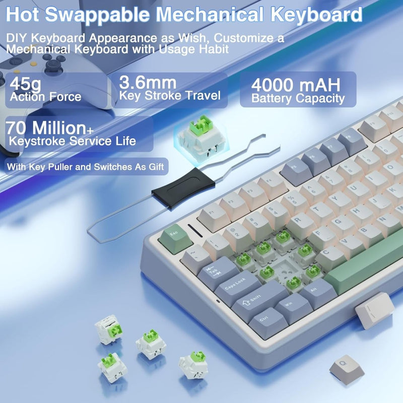 AULA F75 WIRELESS MECHANICAL KEYBOARD MAX GRADIENT GRAY REAPER SWITCH - SWIFT PERIPHERALS1094003