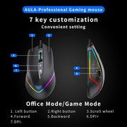 AULA F805 WIRED GAMING MOUSE, BLACK - SWIFT PERIPHERALS1094000