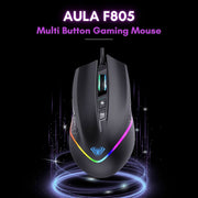 AULA F805 WIRED GAMING MOUSE, BLACK - SWIFT PERIPHERALS1094000