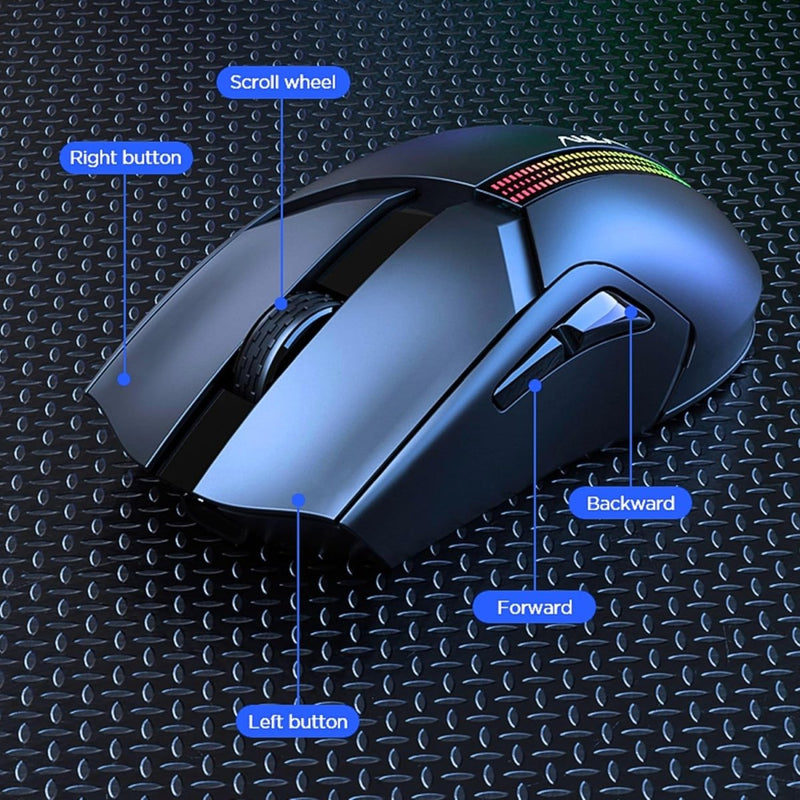 AULA F813 WIRED AND WIRELESS RGB GAMING MOUSE BLACK - SWIFT PERIPHERALS1092429