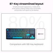 AULA F87 BLUE BLACK CYAN GRAYWOOD SWITCH MECHANICAL GAMING KEYBOARD - SWIFT PERIPHERALS1094016