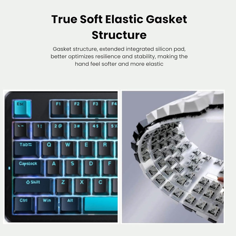 AULA F87 BLUE BLACK CYAN GRAYWOOD SWITCH MECHANICAL GAMING KEYBOARD - SWIFT PERIPHERALS1094016