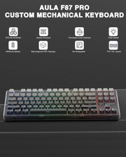 AULA F87 GRADIENT GRAY SPACE CRYSTAL SWITCH MECHANICAL GAMING KEYBOARD - SWIFT PERIPHERALS1094006