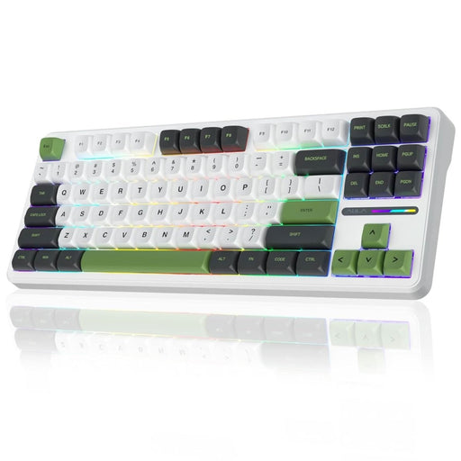 AULA F87 GREEN WHITE SWITCH MECHANICAL GAMING KEYBOARD - SWIFT PERIPHERALS1092450