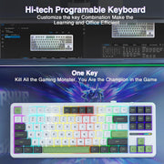 AULA F87 GREEN WHITE SWITCH MECHANICAL GAMING KEYBOARD - SWIFT PERIPHERALS1092450