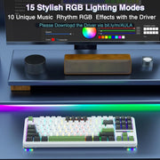AULA F87 GREEN WHITE SWITCH MECHANICAL GAMING KEYBOARD - SWIFT PERIPHERALS1092450