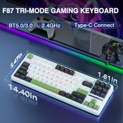 AULA F87 GREEN WHITE SWITCH MECHANICAL GAMING KEYBOARD - SWIFT PERIPHERALS1092450