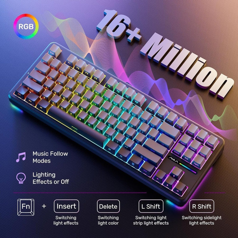 AULA F87 SIDE ENGRAVED GRADIENT GRAY REAPER SWITCH MECHANICAL GAMING KEYBOARD - SWIFT PERIPHERALSAula0028