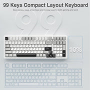 AULA F99 BLUE WHITE GRAYWOOD SWITCH MECHANICAL GAMING KEYBOARD - SWIFT PERIPHERALS1094005