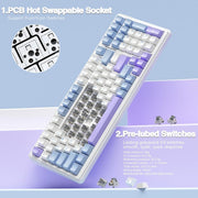 AULA F99 GRAY WHITE GRAYWOOD SWITCH MECHANICAL GAMING KEYBOARD - SWIFT PERIPHERALS1092448