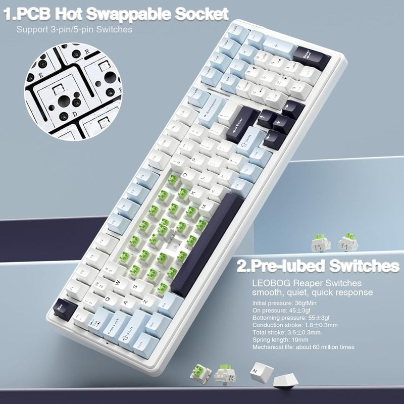 AULA F99 ICE BLUE REAPER SWITCH MECHANICAL GAMING KEYBOARD - SWIFT PERIPHERALS1092449
