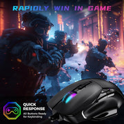 AULA GAMING MOUSE, 12800 DPI RGB WIRED GAMING MOUSE GAMER FOR LAPTOP PC MAC,AULA F815 - SWIFT PERIPHERALS1092428