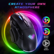 AULA GAMING MOUSE, 12800 DPI RGB WIRED GAMING MOUSE GAMER FOR LAPTOP PC MAC,AULA F815 - SWIFT PERIPHERALS1092428