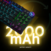 AULA M75 TRI - MODE (2.4G/BLUETOOTH/WIRED) HOT SWAPPABLE RGB BACKLIT WIRELESS MECHANICAL GAMING KEYBOARD | ALL KEY ANTI - GHOSTING | DUAL MODE KNOB WITH MULTIMEDIA BUTTONS | BLACK - RED SWITCHES - SWIFT PERIPHERALSM75B