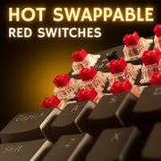 AULA M75 TRI - MODE (2.4G/BLUETOOTH/WIRED) HOT SWAPPABLE RGB BACKLIT WIRELESS MECHANICAL GAMING KEYBOARD | ALL KEY ANTI - GHOSTING | DUAL MODE KNOB WITH MULTIMEDIA BUTTONS | BLACK - RED SWITCHES - SWIFT PERIPHERALSM75B