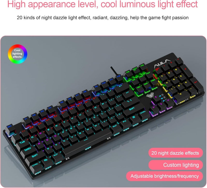 AULA S2022 BLACK MECHANICAL GAMING KEYBOARD - SWIFT PERIPHERALS1092465