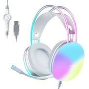 AULA S505 USB WIRED GAMING HEADPHONES RGB WIRED LAPTOP DESKTOP HEADSET (GREEN) - SWIFT PERIPHERALS1092431