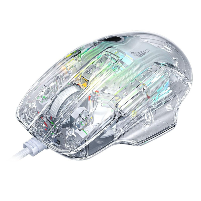 AULA S820 TRANSPARENT WIRED MOUSE WHITE - SWIFT PERIPHERALSAula0034