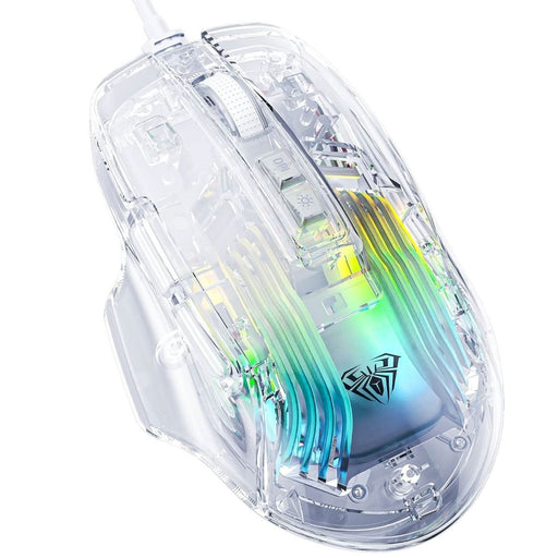 AULA S820 TRANSPARENT WIRED MOUSE WHITE - SWIFT PERIPHERALSAula0034